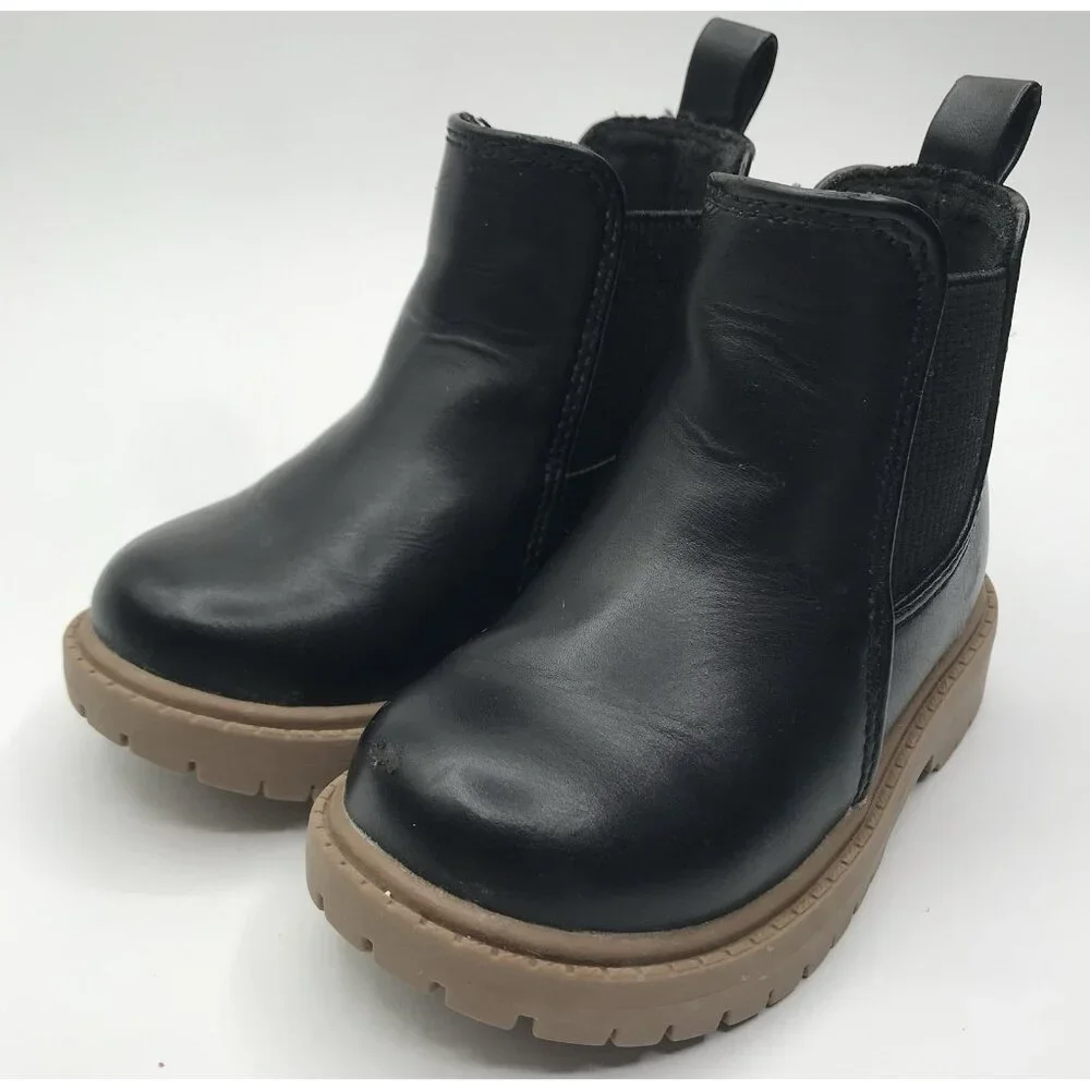Old Navy‎ kids faux leather Chelsea boots black Size 5 Toddler